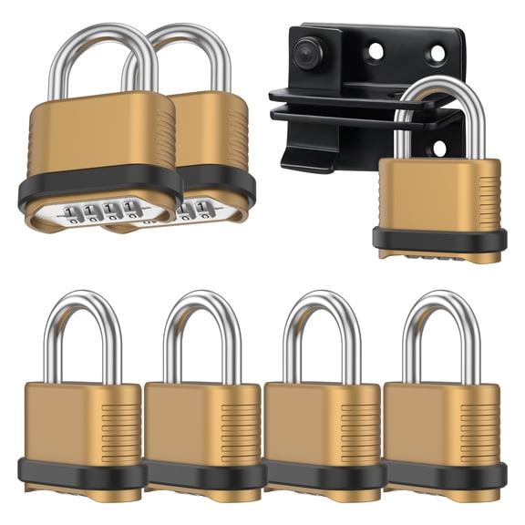2 Pcs Short Shackle Combination Lock 4 Digit Combination Padlock for School Gym Locker Sports Locker Gate Fence Toolbox Cabinet