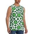 thumbnail image 2 of Gaeub Leopard print St. Patrick's Day Men's Sleeveless Muscle Shirts Workout Tank Tops, Odor Protection and Comfortable - XX-Large, 2 of 8