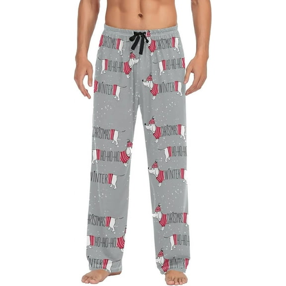 Top-kevin Xmas Dachshund Pajama Pants for Men PJs Bottoms Sleep Lounge Pants with Pockets