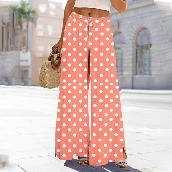 Fashion Wide Leg Pants for Women Graphic Pants With Elastic Waist Casual Loose Pockets Pants Autumn Outfit Solid Color Trousers Casual Daily Office Wear Plus Size