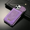thumbnail image 6 of ELEHOLD Flip Leather Wallet Case for iPhone 13 Pro Max 6.7 inch with RFID Blocking Card Slots Holders Magnetic Buckle Kickstand Function Business Style Men Women Case, Purple, 6 of 8
