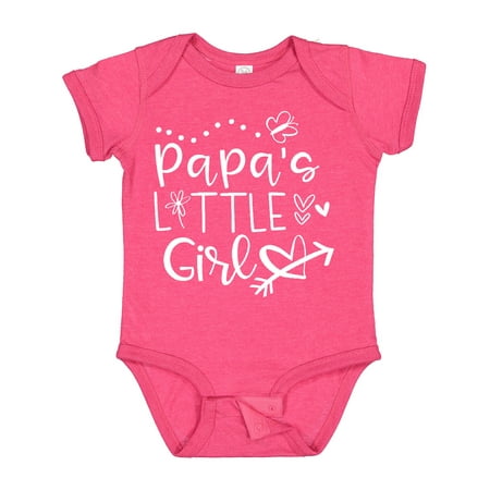 

Inktastic Papa s Little Girl with Hearts Flower and Butterfly Gift Baby Girl Bodysuit