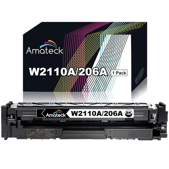 Amateck Compatible Toner Cartridge Replacement for HP W2110A 206A Black 1 Pack for Color Pro M255dw, Color Pro M255nw, M282nw, M283cdw, M283fdn, M283fdw