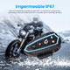 thumbnail image 5 of Audífonos Para Casco De Motos Bluetooth 5.0 Impermeables Ip67 negro linea azul, 5 of 5
