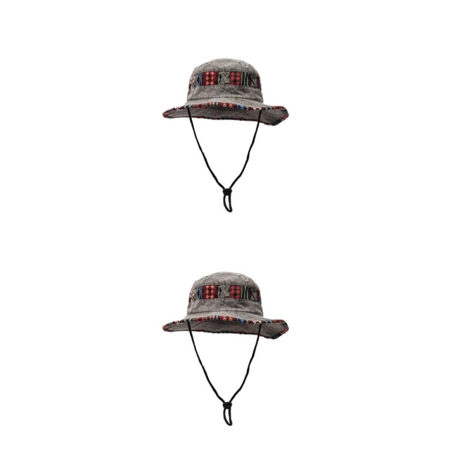 Sonducket Sombrero de pesca Reemplazo vintage Unisex Moda a prueba de sol A prueba de viento Cordón Fácil a juego Gorra Sombrero Verde Verde 2piezas