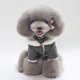 thumbnail image 2 of Ropa de otoño e invierno, chaleco de estilo británico de tela fresca y cálida, abrigos acogedores con cuello de piel para perros pequeños y medianos (M, gris) brillar  Electrónica, 2 of 5