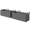 thumbnail image 1 of Set of 2 Grey Hanging Flower Pots, 20 Inch Rattan Style Railing Planter Boxes with Metal Hooks and Drainage Plugs for Garden Fence, Patio, Balcony and Outdoor Deck Decor, 1 of 7