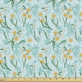 thumbnail image 1 of Flowers Upholstery Fabric by the Yard, Spring Garden of Daffodil Blooms Meadow Chamomile Flourishing Revival, Decorative Fabric for DIY and Home Accents, Turquoise and Marigold by Ambesonne, 1 of 5