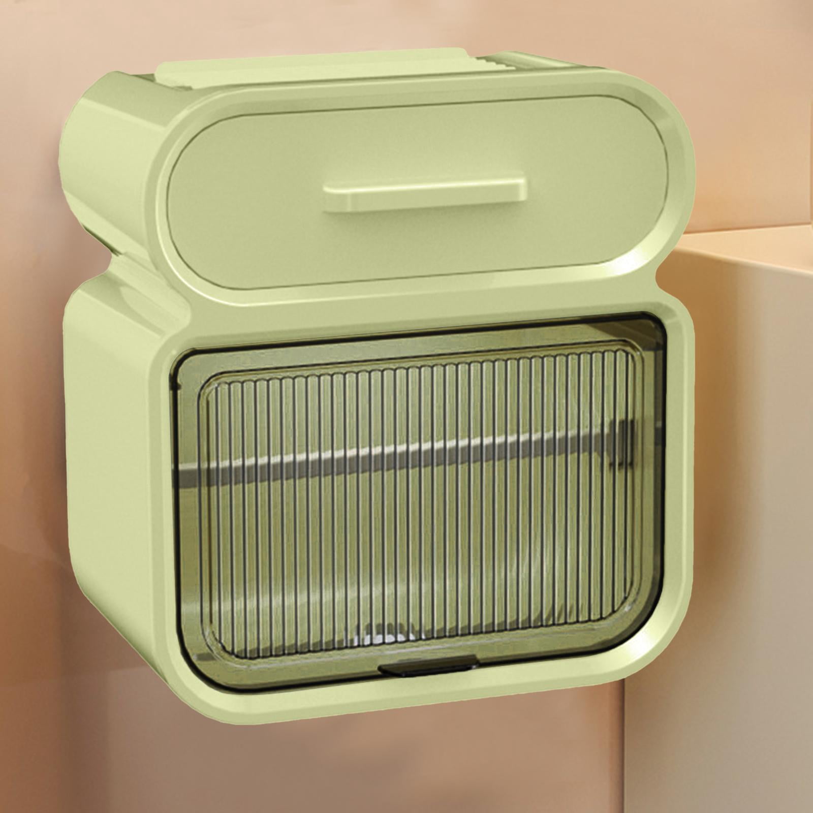 Fiocias Toilet Paper Holder Wall Mount Dustproof Waterproof with Storage Creative Toilet Green Large