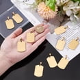 thumbnail image 2 of 10pcs 304 Stainless Steel 35mm Long Rectangle Stamping Blank Tags 10pcs Golden Smooth Dangle Blanks Metal Flat Charms with Pinch for Bracelet Necklace DIY Jewelry Making Golden, 2 of 5