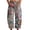 Grey, variant on kaondbfi Women's Print Cropped Pants High Waist Button Fly Casual Loose () Fabric Baggy Trousers with Pockets for Summer