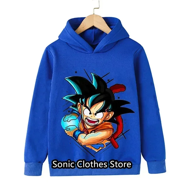 Children‘s Fun Seven Dragon Ball 3D Printing Children‘s Spring and Autumn Sweatshirt Cartoon Long Sleeve Hooded Sweatshirt