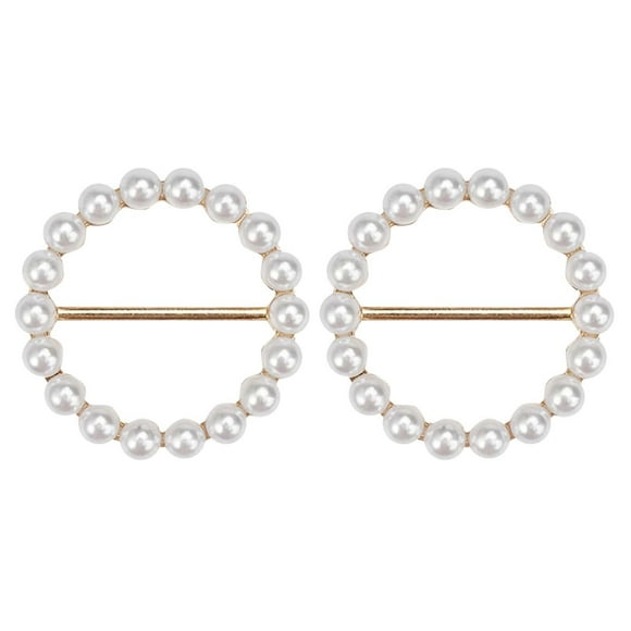 Products Classification Buttons 1 Fashion Scarf Clip with Pearl Rhinestone and Gold Plated Ring for Elegant Accessorizing