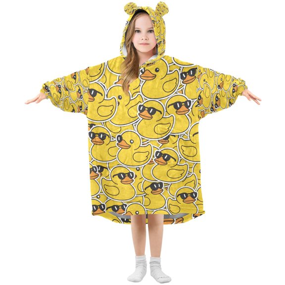 Cool Duck Wearable Blanket Hoodie Oversized Flannel Soft Warm Cozy 3-14 Age Small