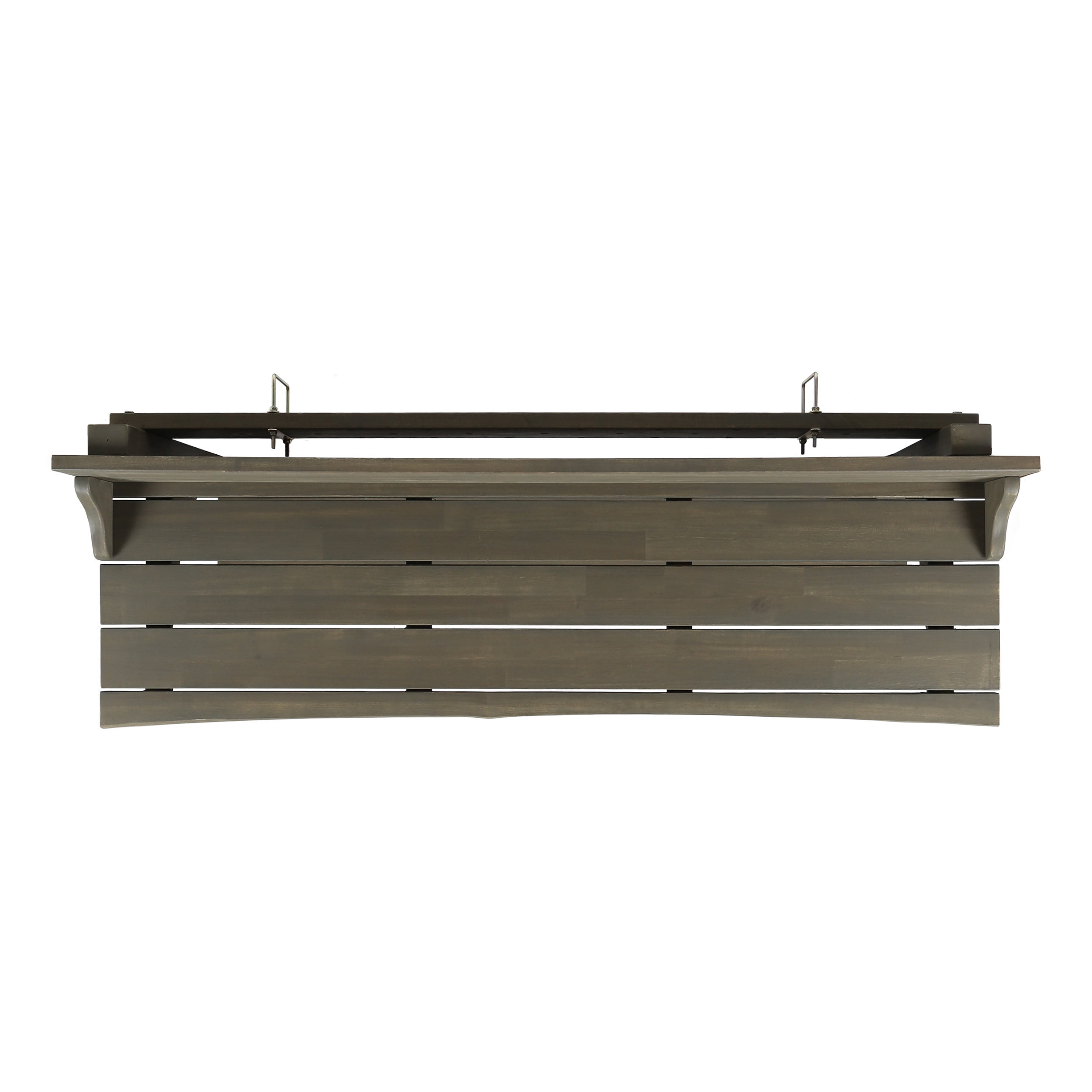 Outdoor Balcony Bar Height Table, Solid Acacia Wood Desktop for Patio Balcony, Gray