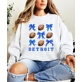 thumbnail image 4 of Detroit Football Sweatshirt for Women Teens and Kids Footballs and Blue Coquette Bows Pullover White Sweatshirt Adult X-Large, 4 of 5