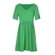 thumbnail image 5 of Moda mujer Casual Cruz manga corta Pachwork cuello en V vestido sólido Pompotops ghjkhdj14144, 5 of 9