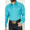 thumbnail image 3 of Roper Mens Long Sleeve Snap Solid Poplin Stretch Turquoise Western Shirt, 3 of 4