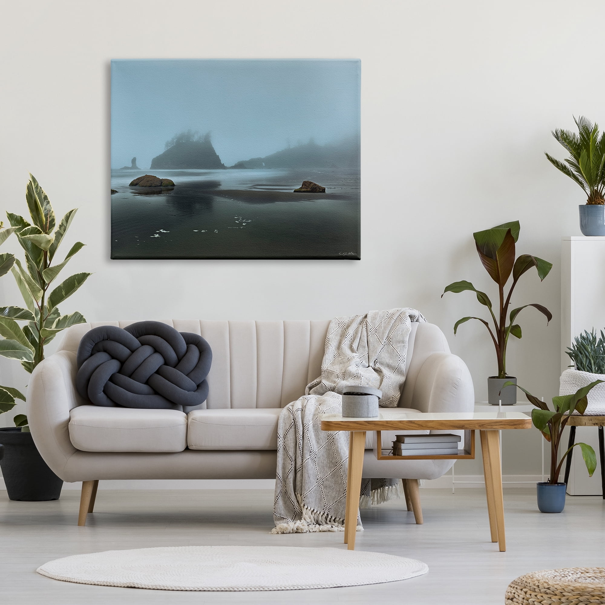 Stupell Industries Foggy Shore Landscape Landscape Photography Gallery Wrapped Canvas Art Print Wall Art, 48 x 36