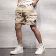 thumbnail image 2 of Pantalones cortos Harajuku de color caqui para hombre, ropa de calle informal de verano, estilo cargo, chándal de color sólido, algodón, estilo japonés 2024, 2 of 5