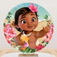 thumbnail image 2 of 7.2ft Ocean Sandbeach Little Girl Flowers Round Birthday Backdrop, 2 of 5