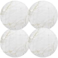 thumbnail image 2 of White Gold Marble Pattern Placemats Round Table Mats Non-Slip Washable Heat Resistant Kitchen Place Mat for Home Dining Coffee Tabletop (4PCS) Home Decor, 2 of 7