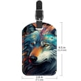 thumbnail image 6 of Square 2Pack PU Leather Wolf Cruise Luggage Tag with Privacy Cover and Name ID Tag for Travel Handbags Backpacks Luggage Tags, 6 of 6