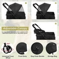 thumbnail image 2 of Dkelincs Pet Stroller, 3 Wheels Folding Dog Stroller for Medium Dogs with Detachable Carrier, Black, 2 of 8