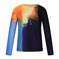 thumbnail image 4 of COSFO Casual Men Shirt Long Sleeve Blue Crew Neck Pullover Colorblock Men T Shirts, 4 of 8