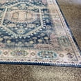 thumbnail image 5 of Blue Beige Vintage Faded Distressed Print 7'6" x 10'3" Area Rug/ Carpet by Makymo, 5 of 7