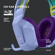 Logitech G733 LIGHTSPEED Wireless Gaming Headset with suspension headband, LIGHTSYNC RGB, Blue VO!CE mic technology and PRO-G audio drivers, Lilac
