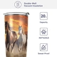 thumbnail image 4 of SKYSONIC Horse Tumbler Stainless Steel Double Wall Vacuum Reusable Insulated Mug with Straw and Built-in Coaste for Cold and Hot Beverages, 12oz, 4 of 7