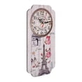 thumbnail image 2 of Reloj de Pared de Estilo Europeo de la Vendimia con el patrón de la Torre Eiffel números arábigos ge Pared para la decoración casera Estilo retro reloj Spptty decoración hogareña, 2 of 8