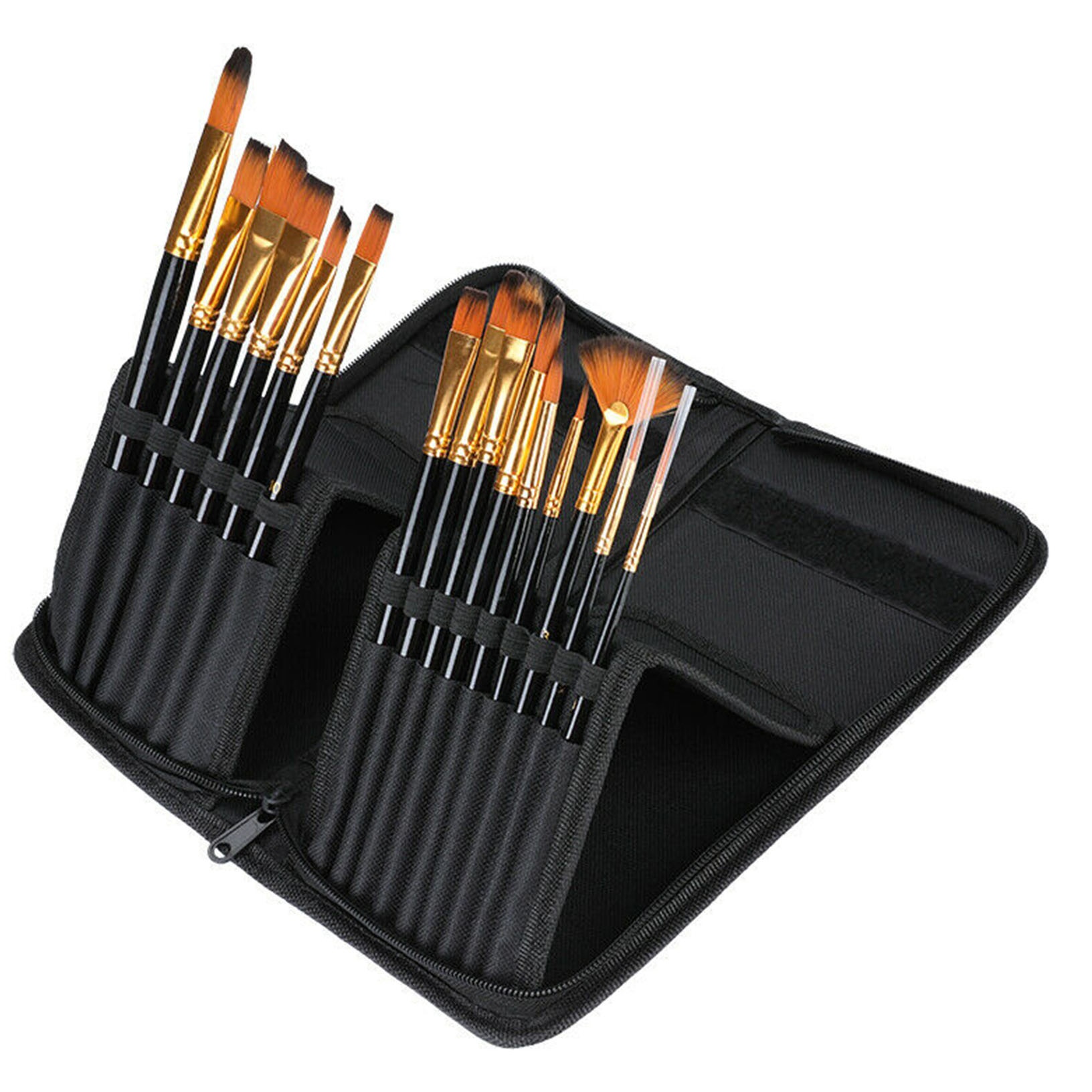 Artist Paint Brushes Lot Professional Acrylic Case Craft Oil Painting