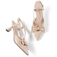 thumbnail image 5 of RONILURN Women's Kitten Heels Slingback Low Heel Bow Dress Shoes Closed Toe Pumps Pointed Toe Shoes for Bridal Wedding Party, 5 of 9