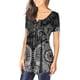 thumbnail image 3 of Pntutb - Camiseta de manga corta para mujer con cuello en V y estampado floral Pntutb Pntutb-289, 3 of 6