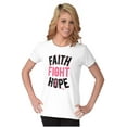 thumbnail image 3 of Faith Fight Hope Breast Cancer Aware Womens Slim Fit Graphic Tee Brisco Brands L, 3 of 5
