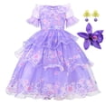 thumbnail image 1 of Vestido de princesa Isabela Mirabel, traje de Cosplay Floral de malla, ropa de Encanto para niña, Dolores, fiesta de carnaval, Vestidos para niños Fivean unisex, 1 of 2