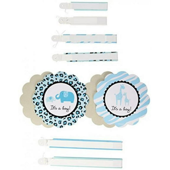 Various Sweet Safari Boy Paper Fan Decorations, 6 Piece, Multicolor