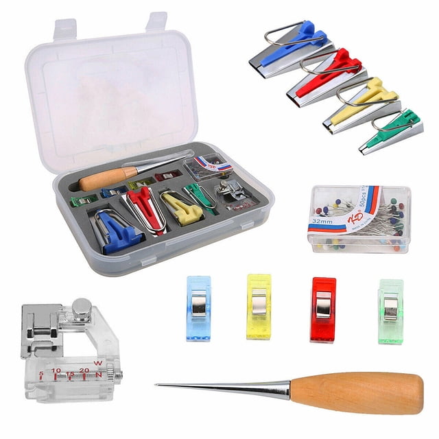 Kit de fabricación de cinta al bies de tela para coser sesgo de acolchado Clip de encuadernación aju Abanopi Juego de cintas al bies de tela