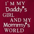 thumbnail image 4 of kaprioy Toddler Baby Girls Summer Outfits 0 3 6 9 12 18 Months Short Sleeved Letter I'M MY Daddy's GIRL AND MY Mommy's WORLD Print Ruffle Romper + Floral Print Shorts + Bow Headband, 4 of 7