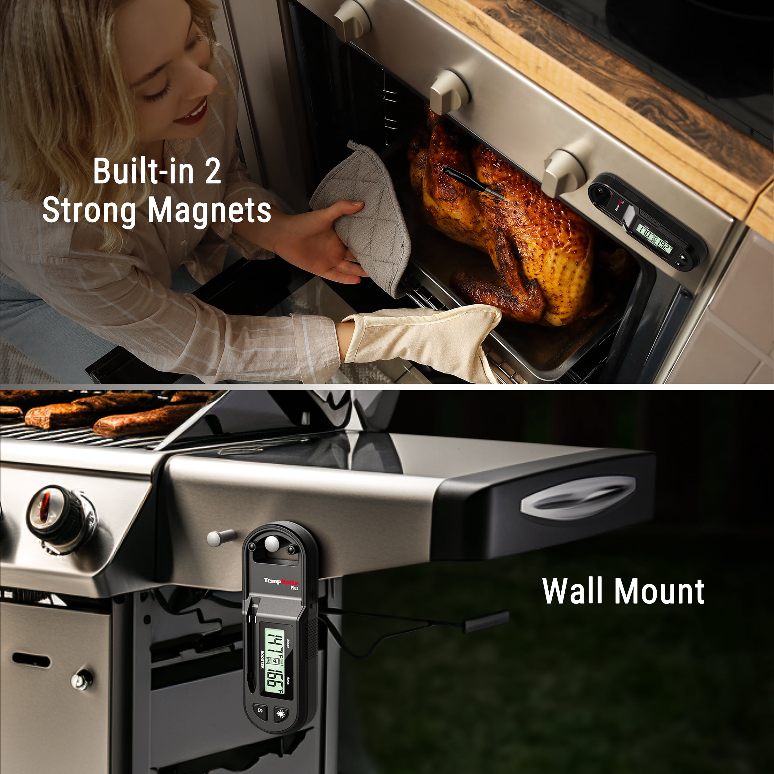 ThermoPro TempSpike Plus Wireless Meat Thermometer with Ultra Thin Probe, Smart Bluetooth Meat Thermometer for Grilling Smoking BBQ Android/iOS Compatible