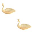 thumbnail image 1 of Becaristey Stylish Metal Serving Tray Peacock Fruit Plate Table Centerpiece Home Decor Gold 16x3cm 2Set, 1 of 6