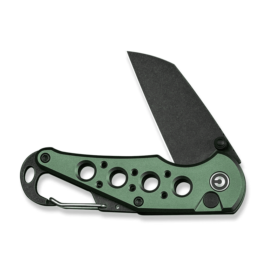 CIVIVI Pragma Folding Knife, Pocket Knife Multitool with Carabiner, Bottle Opener, 2.2" Nitro-V Blade Aluminum Handle C23062B-3 (Green)