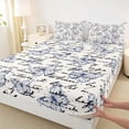 thumbnail image 3 of Homewish Butterflies Full Size Sheets,Flying Animal Bed Sheets,Beige Black Blue Sheet Sets For Teens,Ultra Soft Home Decor,4pcs, 3 of 7