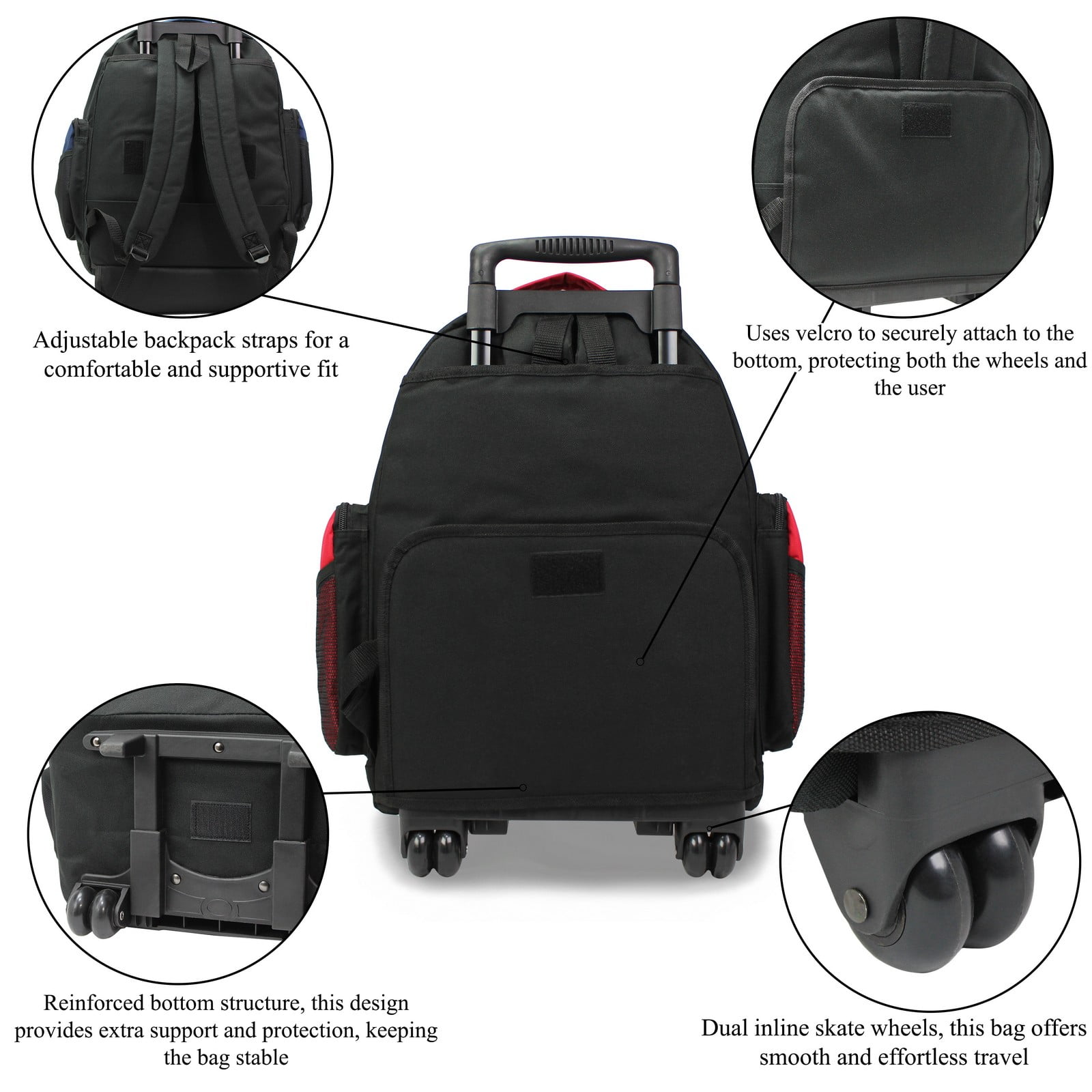 World Traveler Transworld 22-Inch Carry-On Rolling Backpack Airline Approved Size - Red