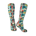 thumbnail image 4 of Daiia Sports Socks Colorful Hawaii Palms Printed Novelty Crew Socks for Men Women Knee High Socks Cotton Socks Soft & Breathable Support Unisex Socks, 4 of 9