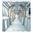 thumbnail image 3 of Ambesonne Outer Space Shower Curtain, Spaceship Hallway, 69"Wx75"L, Pale Blue Orange, 3 of 3