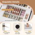 thumbnail image 6 of Foldable Drop Leaf Makeup Vanity Desk with 3 Color LED Mirror & Charging Hub, Vanity Desk Set with Storage & Cushioned Stool for Bedrooms Apartments, White, 6 of 7