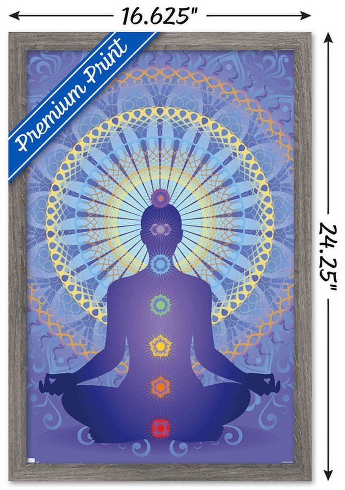 Spiritual - Chakras Wall Poster, 14.725" x 22.375", Framed